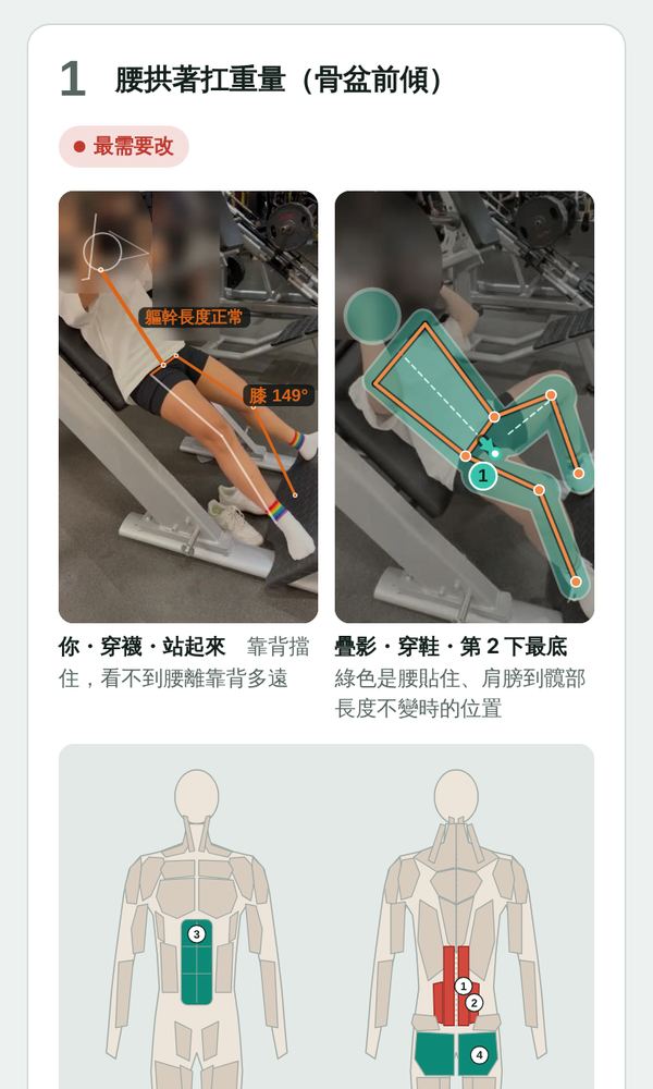 逐下數據:每一下往下、站起來的秒數和深度